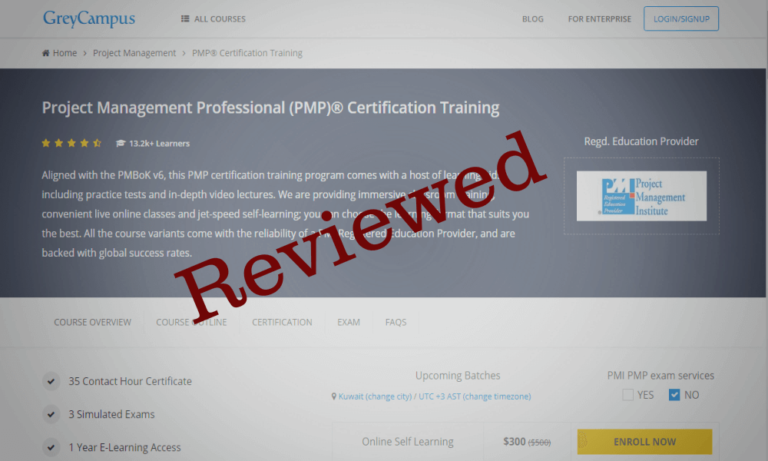 Review: GreyCampus’s Online PMP Training Program (PMBOK 6th Edition)